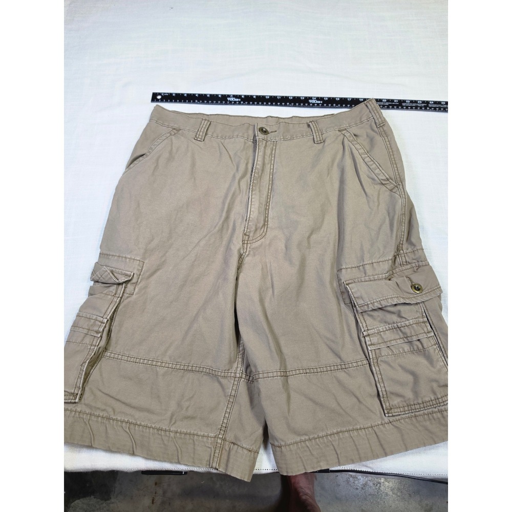 Levis Mens Cargo Shorts Tan Gorpcore Cotton Twill Utility Multi Pocket Size 38